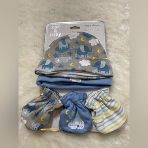 5 Piece Baby Hat and Mitten Set